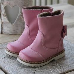 Emel Pink Leather Bow Boots E2443-4