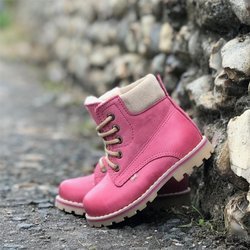 Emel  Pink leather Ankle Boots E2552-5