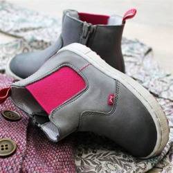 Emel grey leather chelsea boots E2620-6