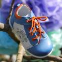 Emel Blue/White/Orange Leather Casual Shoes